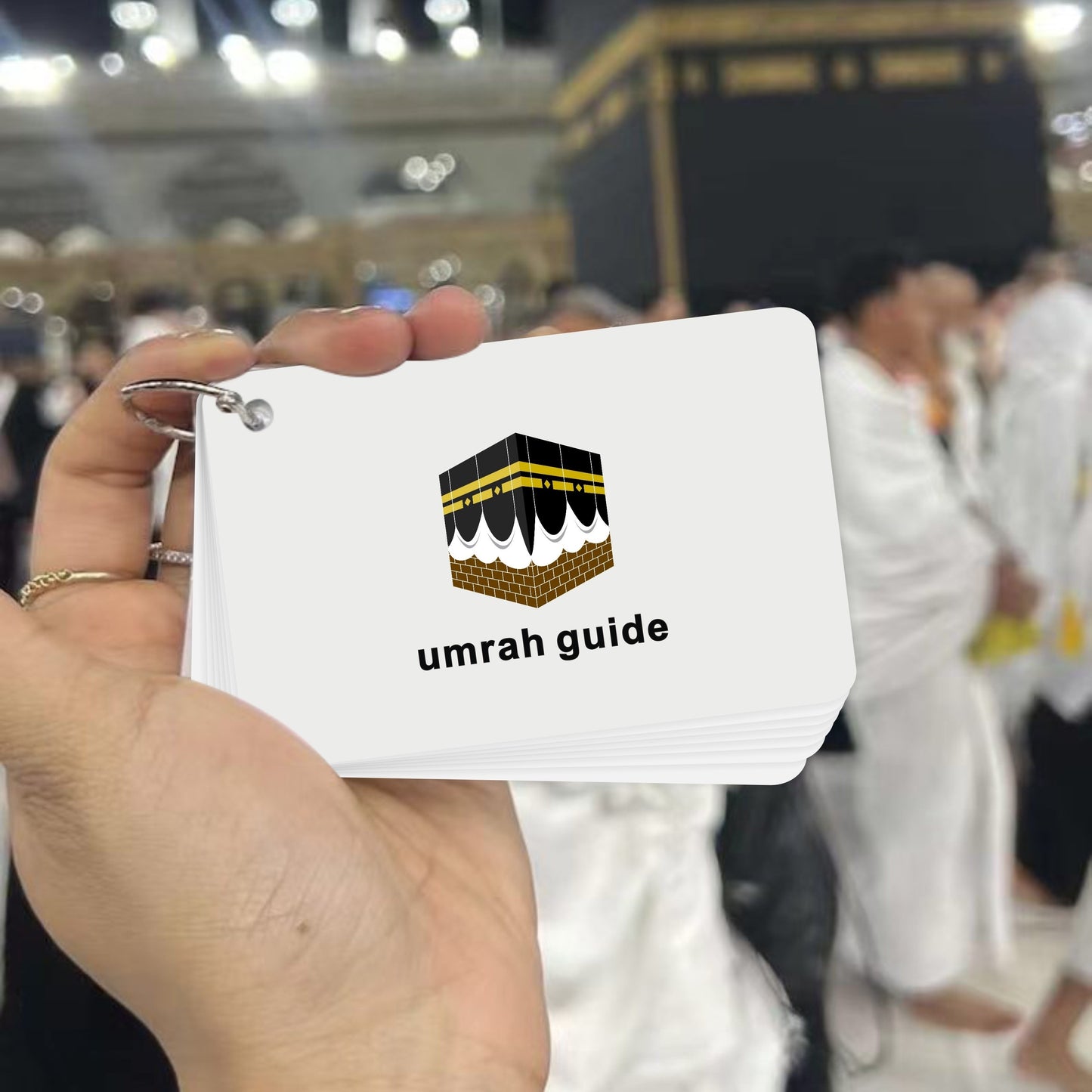 Umrah Guide Flashcard - Step-by-Step Easy-to-Follow Prayer & Supplication Cards with Islamic Symbols, Religious Theme - Ideal Gift for Pilgrims