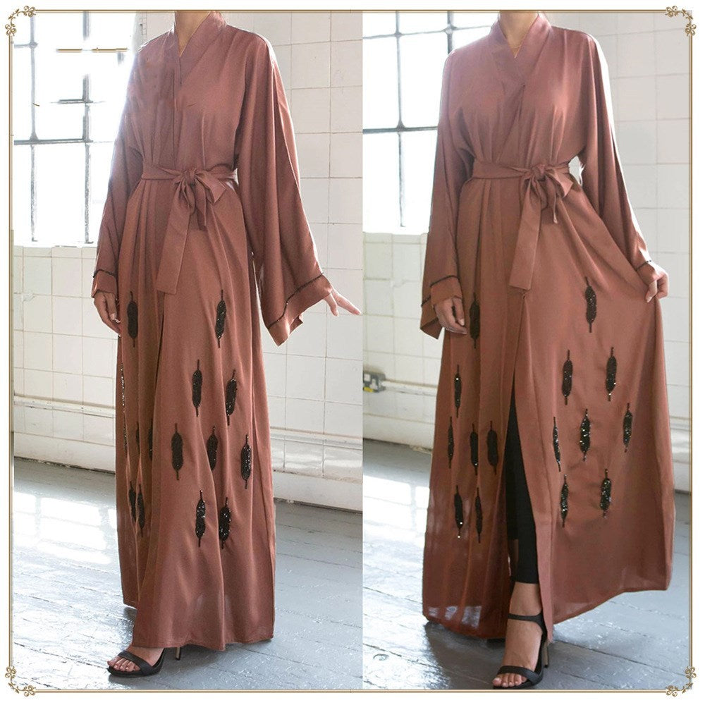 Handmade Beaded Islamic Cardigan Robe Dress