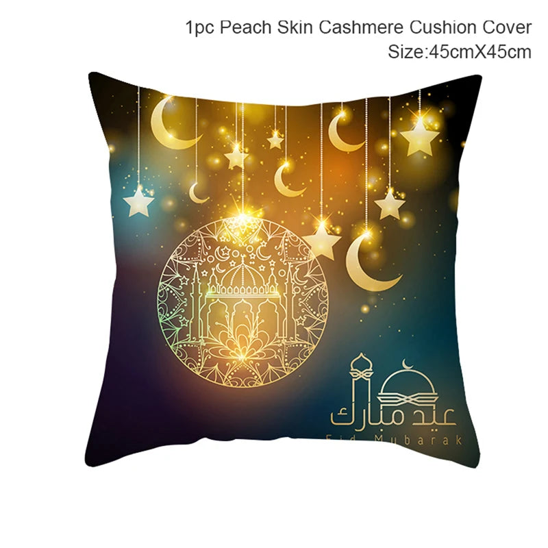 EID Mubarak Decor Cushion Cover Ramadan Decorations For Home Islamic Muslim Decor Ramadan Kareem EID Al-Fitr Ramada Pillowcase