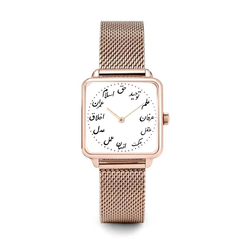 Luxury Fashion Women Watches Metal Mesh Belt Quartz Wristwatch Ladies Bracelet Arabic Numeral Dial Simple Clock relogio feminino