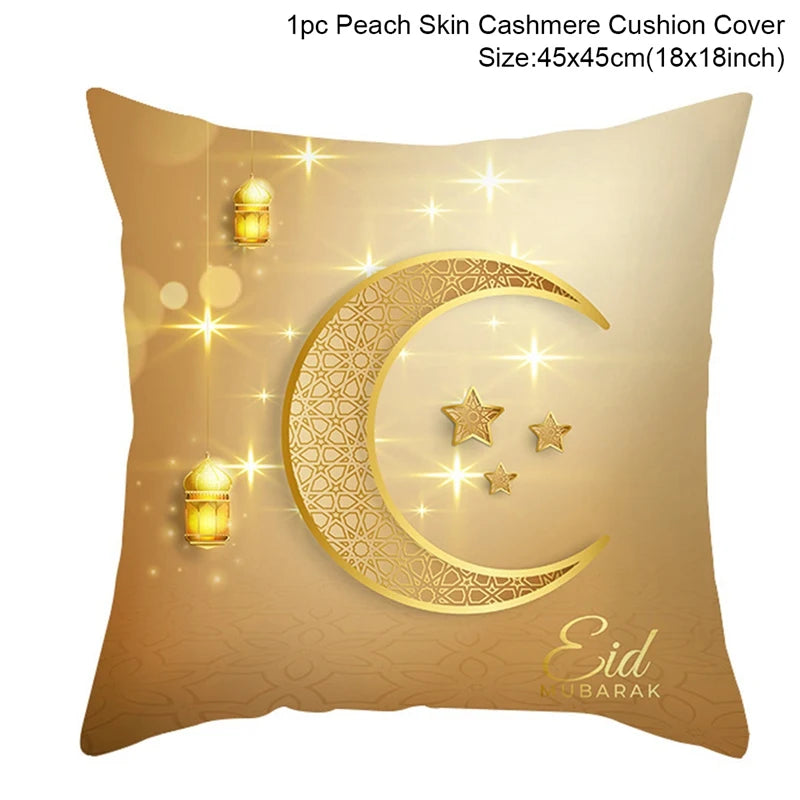 EID Mubarak Decor Cushion Cover Ramadan Decorations For Home Islamic Muslim Decor Ramadan Kareem EID Al-Fitr Ramada Pillowcase