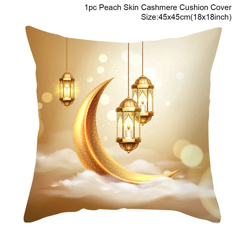 EID Mubarak Decor Cushion Cover Ramadan Decorations For Home Islamic Muslim Decor Ramadan Kareem EID Al-Fitr Ramada Pillowcase