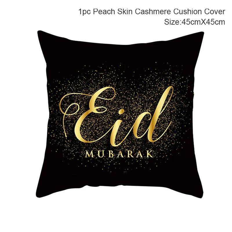 Islamic Eid Mubarak Decoration For Home Cushion Cover Ramadan Decoration 2025 Cotton Sofa Mosque Muslim Decor Pillowcase 45X45CM