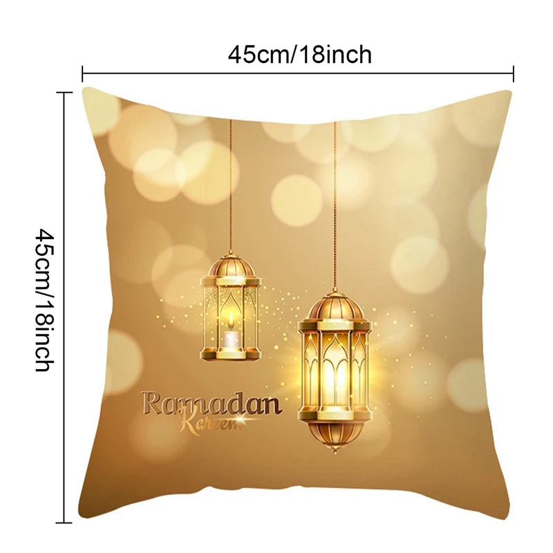 EID Mubarak Decor Cushion Cover Ramadan Decorations For Home Islamic Muslim Decor Ramadan Kareem EID Al-Fitr Ramada Pillowcase