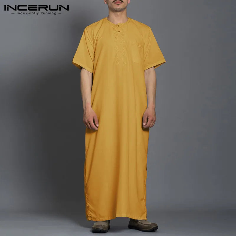 INCERUN Men's Vintage Long Robe Jubba