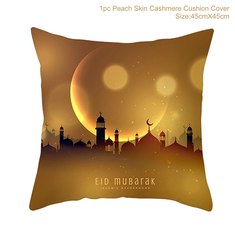 EID Mubarak Decor Cushion Cover Ramadan Decorations For Home Islamic Muslim Decor Ramadan Kareem EID Al-Fitr Ramada Pillowcase