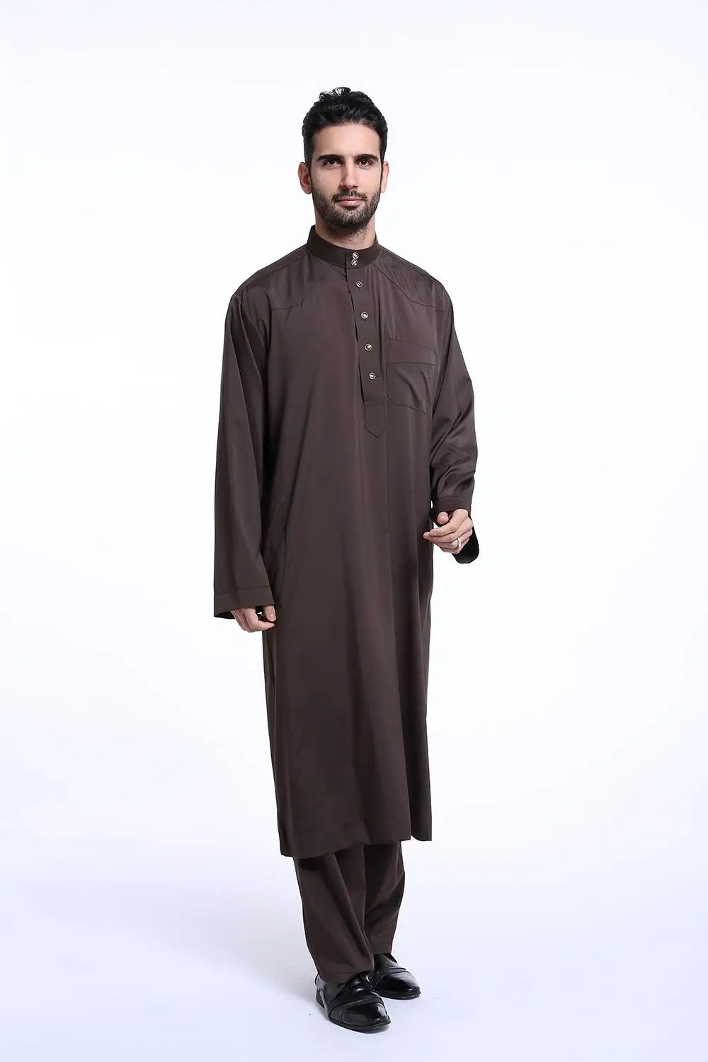 Dubai Islamic Men's Jubba Thobe 2-Piece Set