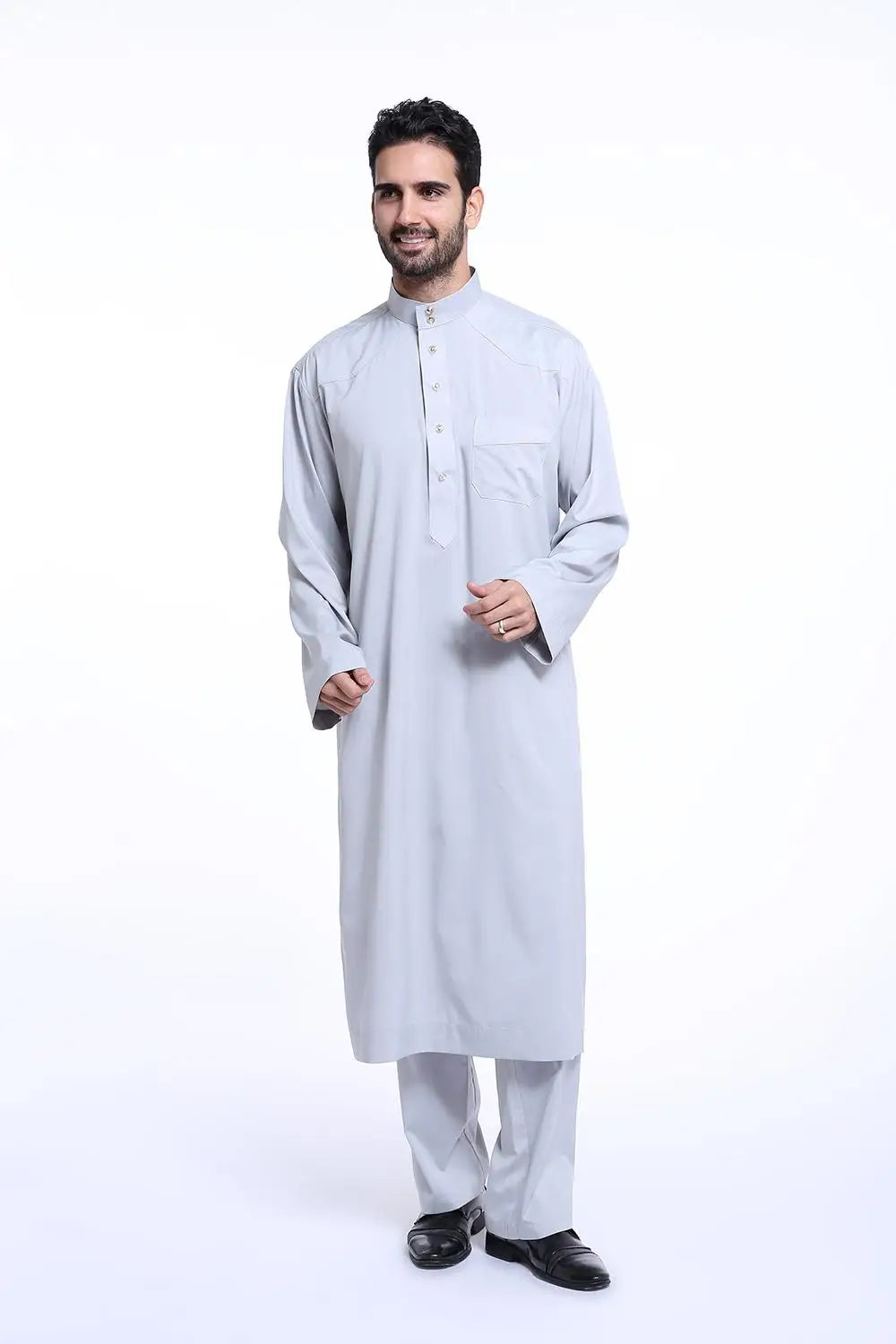 Dubai Islamic Men's Jubba Thobe 2-Piece Set