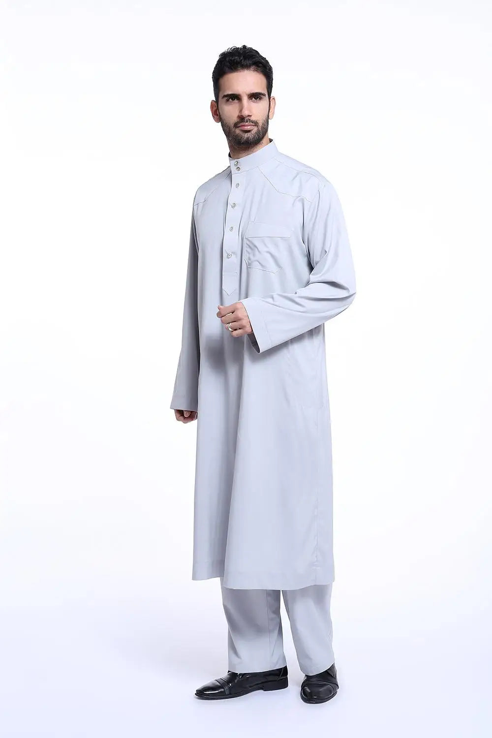 Dubai Islamic Men's Jubba Thobe 2-Piece Set