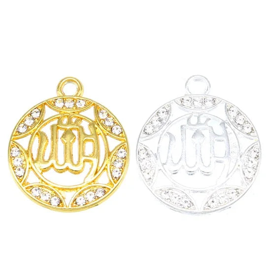 6pcs Arabian Lady Golden Muslim Islamic God Allah Charm Pendant Necklace Accessories Jewelry Ramadan DIY Gift