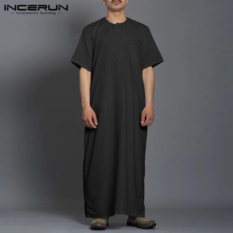 INCERUN Men's Vintage Long Robe Jubba