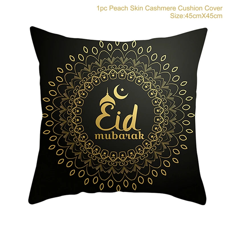 EID Mubarak Decor Cushion Cover Ramadan Decorations For Home Islamic Muslim Decor Ramadan Kareem EID Al-Fitr Ramada Pillowcase