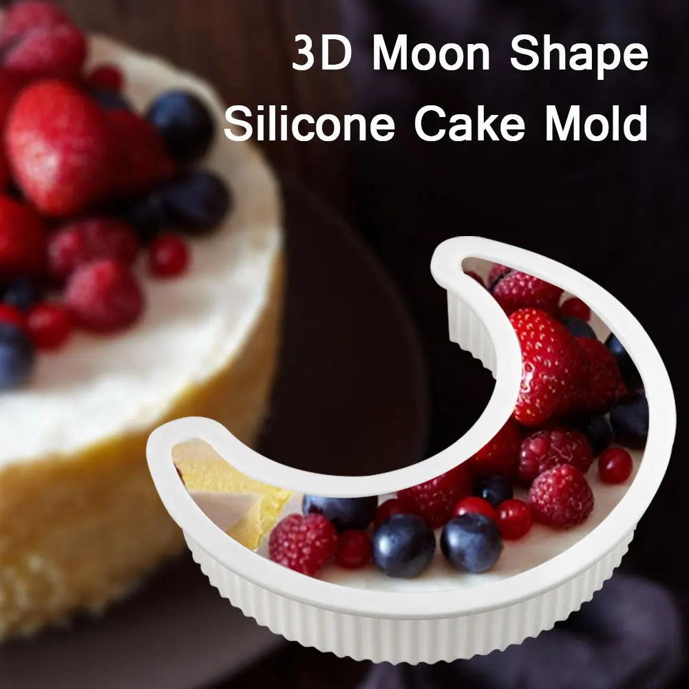 Ramadan Moon Shape Silicone Mold EID MUBARAK 3D Crescent Cake Mold DIY Baking Kitchen Tool Muslim Islamic Home Party Decor