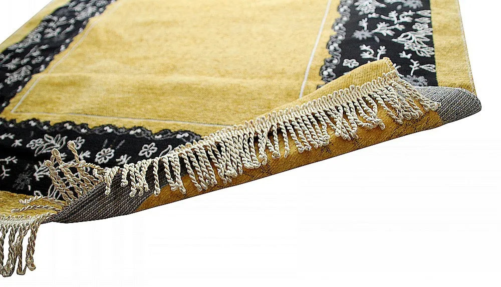 Soft Islamic Prayer Mat with Tassel Decor for Home & Eid