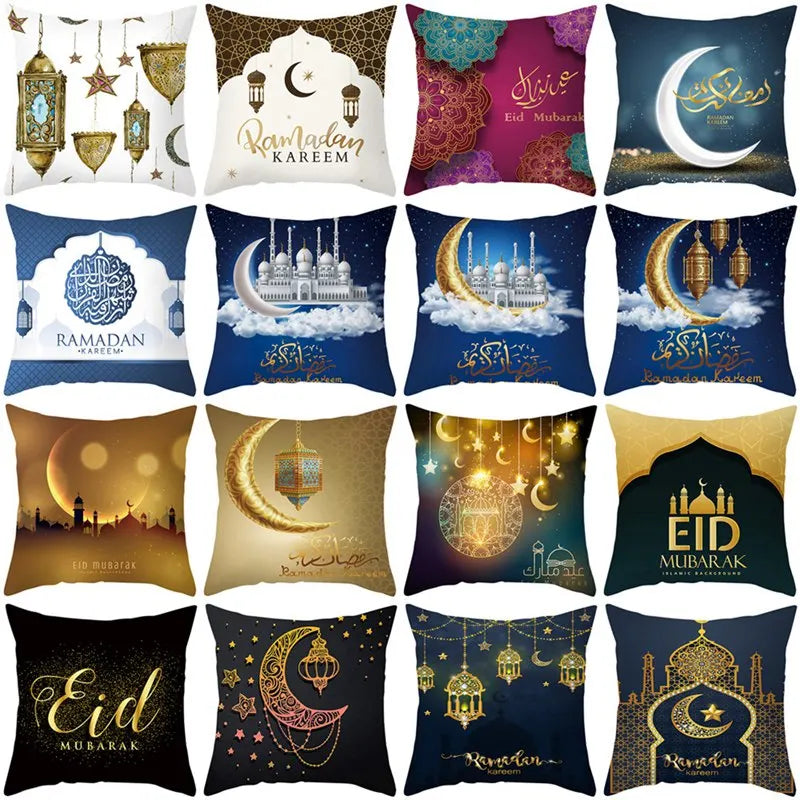 EID Mubarak Decor Cushion Cover Ramadan Decorations For Home Islamic Muslim Decor Ramadan Kareem EID Al-Fitr Ramada Pillowcase