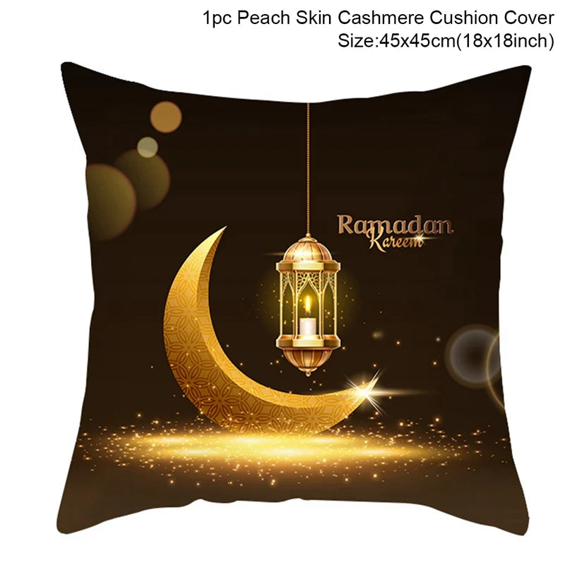 EID Mubarak Decor Cushion Cover Ramadan Decorations For Home Islamic Muslim Decor Ramadan Kareem EID Al-Fitr Ramada Pillowcase