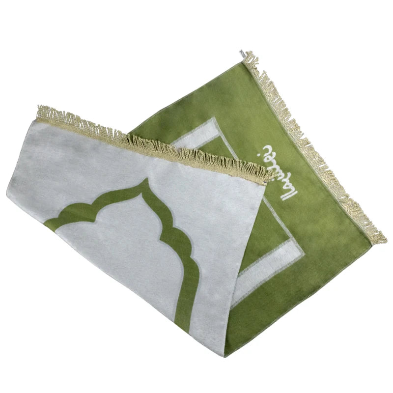 Soft Islamic Prayer Mat with Tassel Decor for Home & Eid