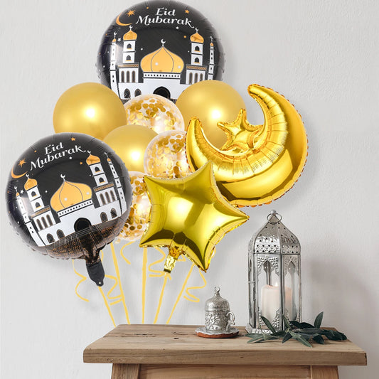 Eid Mubarak Balloons Ramadan Decor for Home Eid Mubarak Letters Balloon Ramadan Kareem Islamic Muslim Party Eid Al Adha Gifts