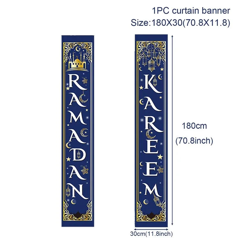 Eid Mubarak Door Banner Ramadan Decoration 2025 for Home Mubarak Ramadan Kareem Islamic Muslim Party Decor  Eid Al Adha Gifts