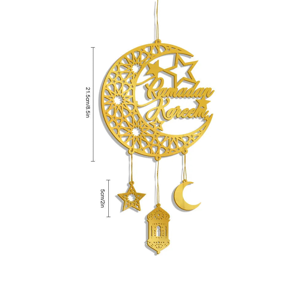 Gold Ramadan Kareem Wall Pendant Eid Mubarak Hanging home Decoration 2025 Eid Al Fitr Muslim Islamic Party Supplies