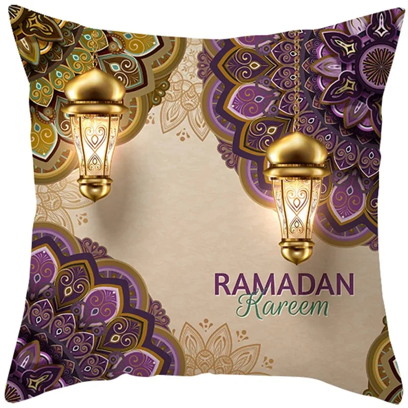 EID Mubarak Decor Cushion Cover Aid Ramadan Decorations 2024 Islamic Muslim Decor Ramadan Kareem EID Al Adha Ramada Pillowcase