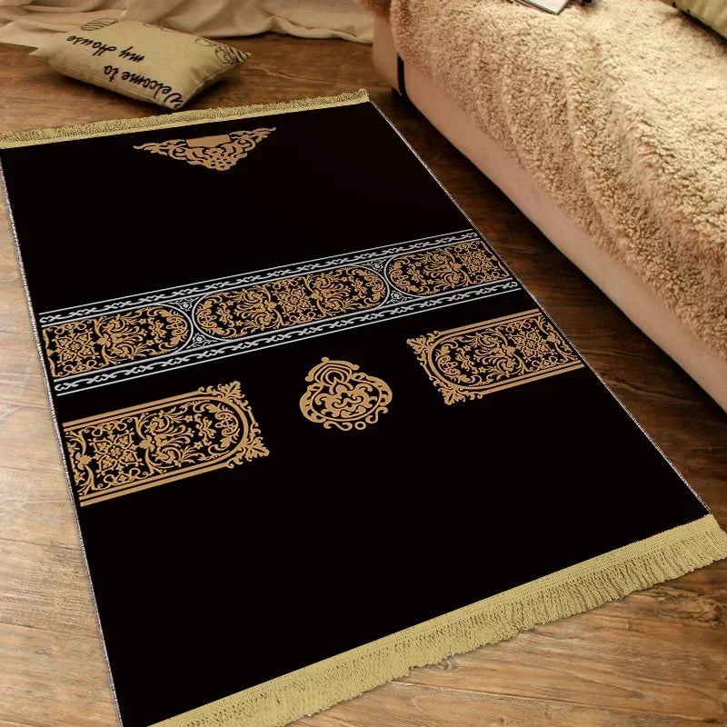 Muslim Carpet Thick Non-slip Prayer Rug Tapete with Tassel Islamic Mat Blanket Portable Home Decoration Qibla Blanket S/M/L