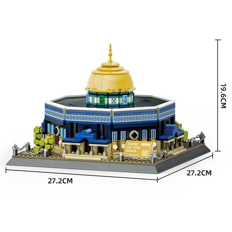 Wange Blocks Architecture Building Bricks Landmark MOC City House MOSQUE KAABA Mecca Dome of The Rock Educational Toy Adult Gift