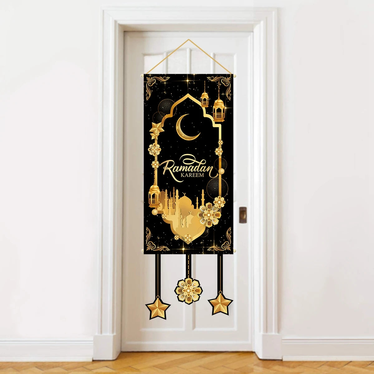 Eid Mubarak Decoration 2025 Hanging Flag Ramadan For Home Door Islamic Muslim Party Decor Ramadan Kareem Banner Eid Al Adha Gift