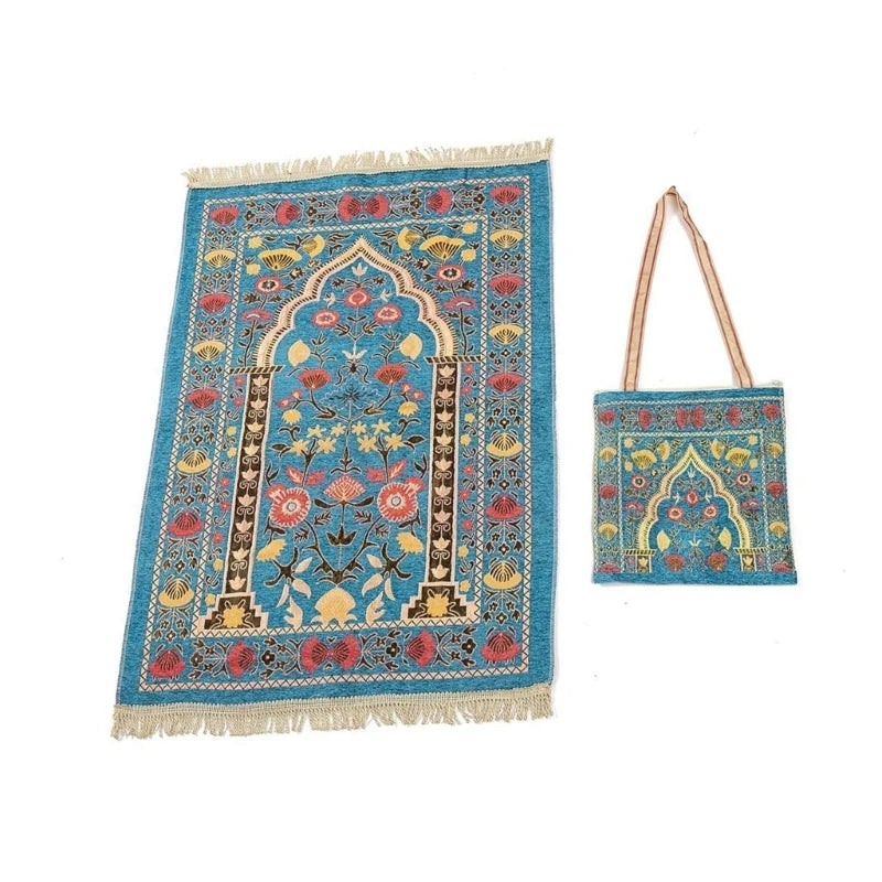 70x110cm Portable Muslim Prayer Mat with Tassels