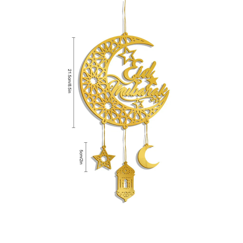 Gold Ramadan Kareem Wall Pendant Eid Mubarak Hanging home Decoration 2025 Eid Al Fitr Muslim Islamic Party Supplies