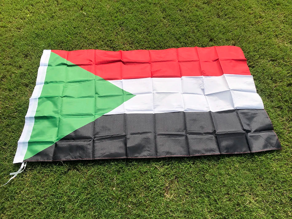 Sudan flag 150x90cm double side printed polyester hanging Sudan National flag Sultan banner for decoration