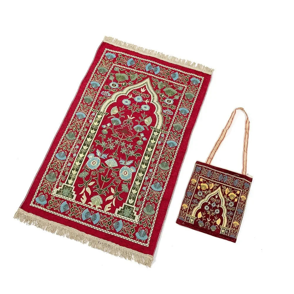 1pc Muslim Worship Mat with Storage Bag