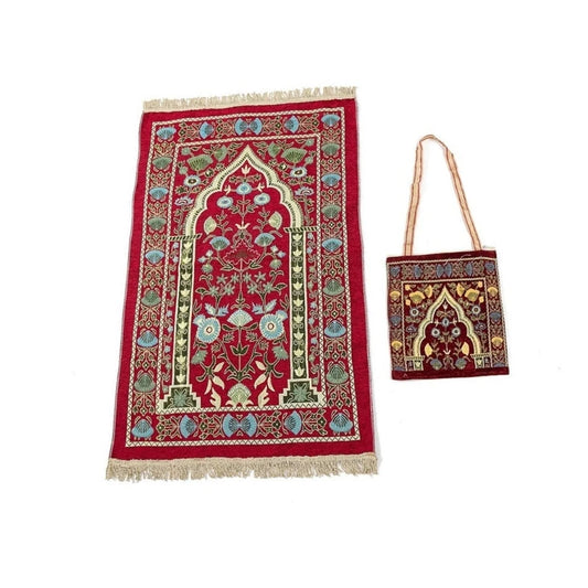 Muslims Prayer Rugs Polyester Portable Blanket Islamic Mat with Tassels Decors