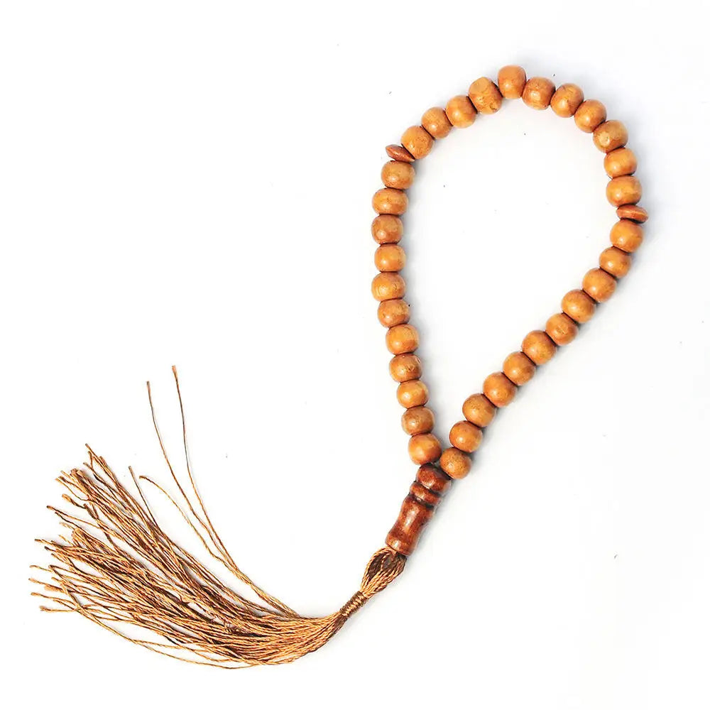 Wood Tasbih Prayer Beads 99 Muslim Prayer Beads Islamic Handheld Prayer Beads Muslim Rosary Beads Bracelet with Tassel