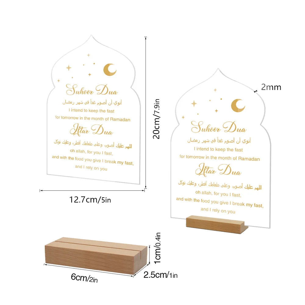 2025 Reusable Acrylic Ramadan Calendar Board with Wooden base Pen Eid Advent Day Table Ornaments Islam Muslim Eid Al-Fitr gift