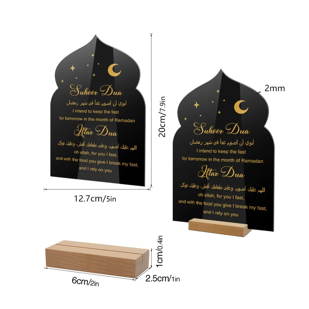 2025 Reusable Acrylic Ramadan Calendar Board with Wooden base Pen Eid Advent Day Table Ornaments Islam Muslim Eid Al-Fitr gift