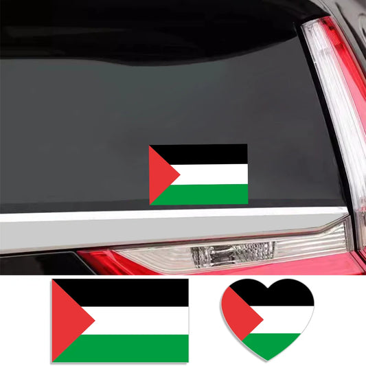 4pcs/Set Palestine Flag Heart Shaped Car Stickers Auto Motorcycle PVC Sticker Waterproof Styling Decal Car Exterior Accessories