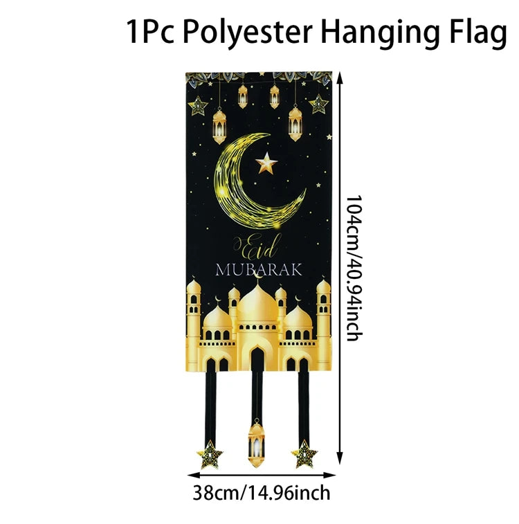 Eid Mubarak Decor Banner 2025 Kareem Ramadan Decor for Home Ramadan Mubarak Hanging Flag Islamic Muslim Party Decor Eid Al Adha