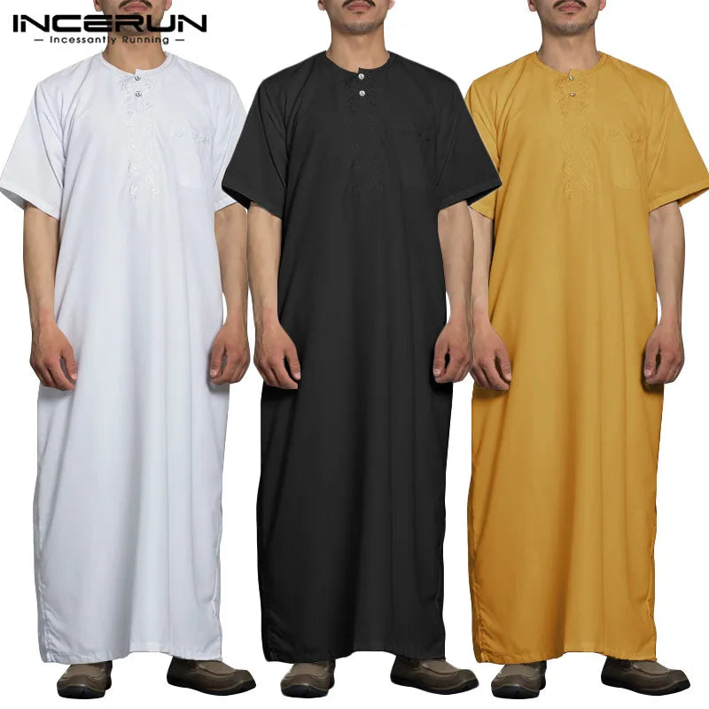 INCERUN Men's Vintage Long Robe Jubba