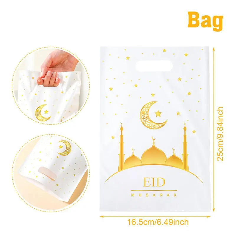 Eid Mubarak Handbag Candy Gift Bags Packaging Bag Ramadan Kareem Decor For Home 2025 Ramadan Muslim Islamic Party Decor Supplies