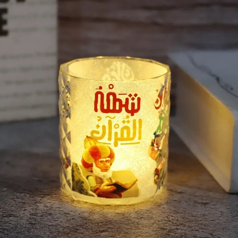 1pcs Eid Mubarak Led Candle Lantern Ramadan Kareem Decoration for Home Islamic Muslim Festival Party Favor Eid Al-Fitr Lantern