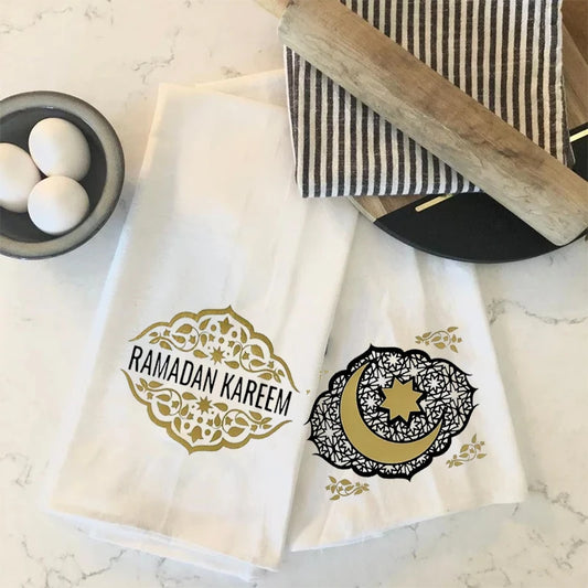 Ramadan Kareem kitchen tea towel set Muslim Islamic Eid Mubarak suhoor Iftar Al-Fitr home decoration sign friends family gift