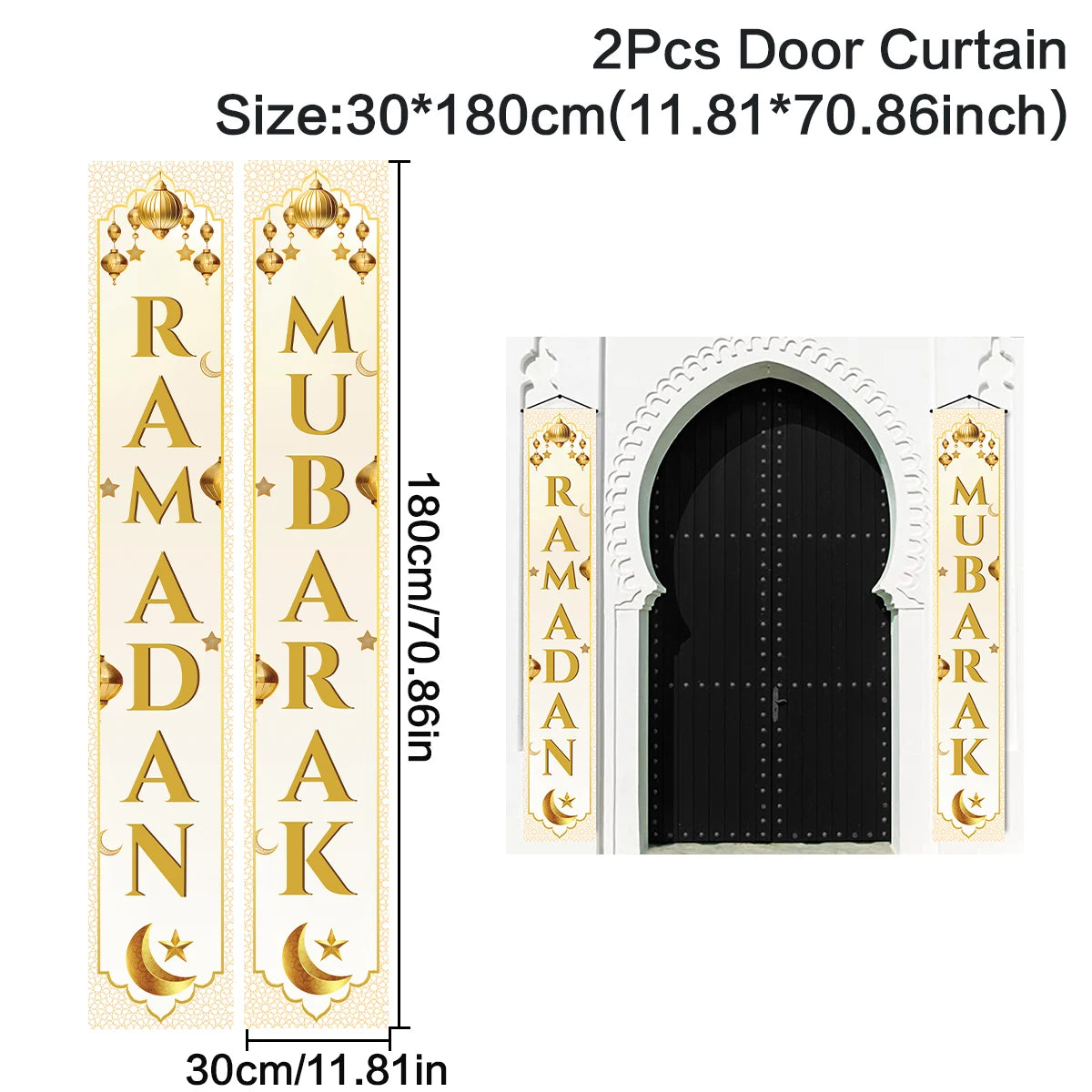 Eid Mubarak Door Banner Ramadan Decoration 2025 for Home Mubarak Ramadan Kareem Islamic Muslim Party Decor  Eid Al Adha Gifts