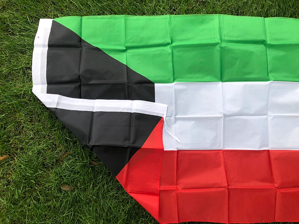 Kuwait national Flag 90*150cm polyester Hanging Kuwait Flag Arab State Banner with 2 grommets For home Decora