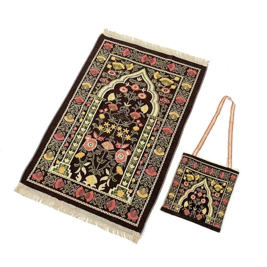 1pc Muslim Worship Mat with Storage Bag