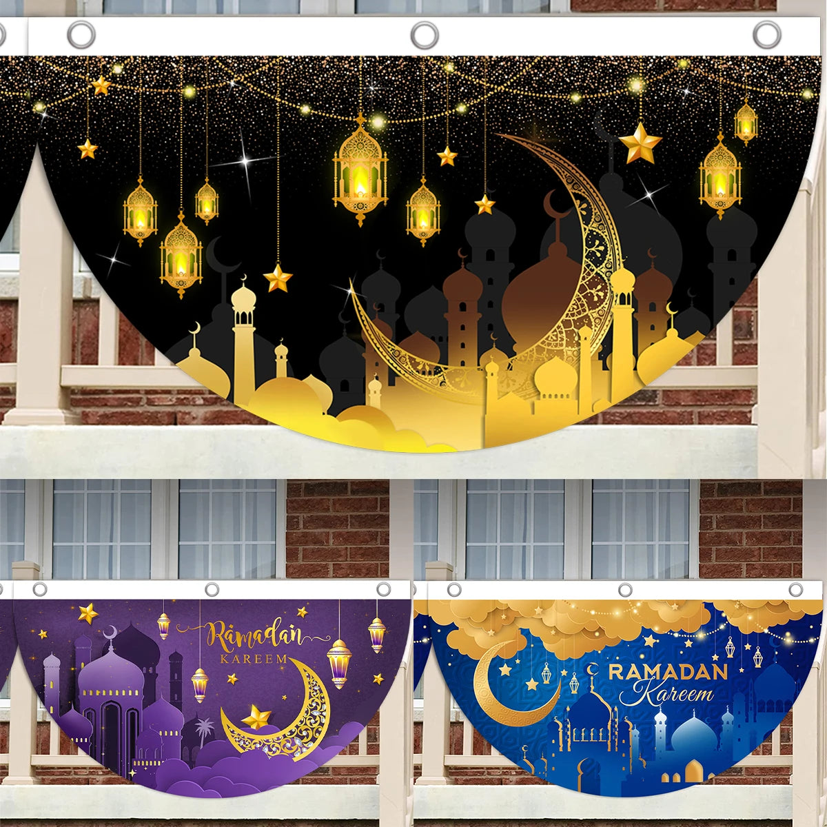 Eid Mubarak Decoration 2025 Hanging Flag Ramadan For Home Door Islamic Muslim Party Decor Ramadan Kareem Banner Eid Al Adha Gift