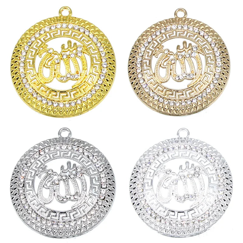 6pcs Arabian Lady Golden Muslim Islamic God Allah Charm Pendant Necklace Accessories Jewelry Ramadan DIY Gift