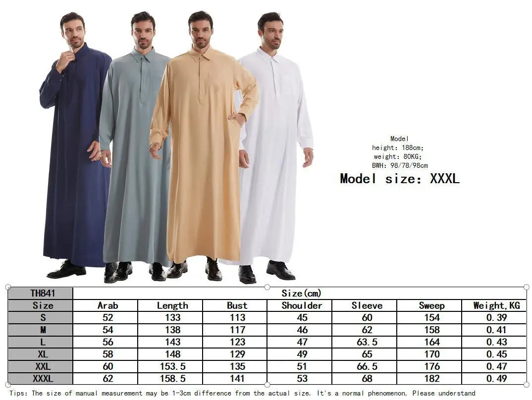 Middle Eastern Men's Thobe & Kaftan Jubba