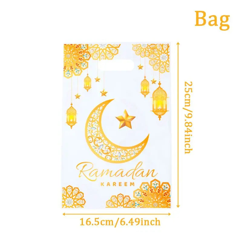 Eid Mubarak Handbag Candy Gift Bags Packaging Bag Ramadan Kareem Decor For Home 2025 Ramadan Muslim Islamic Party Decor Supplies