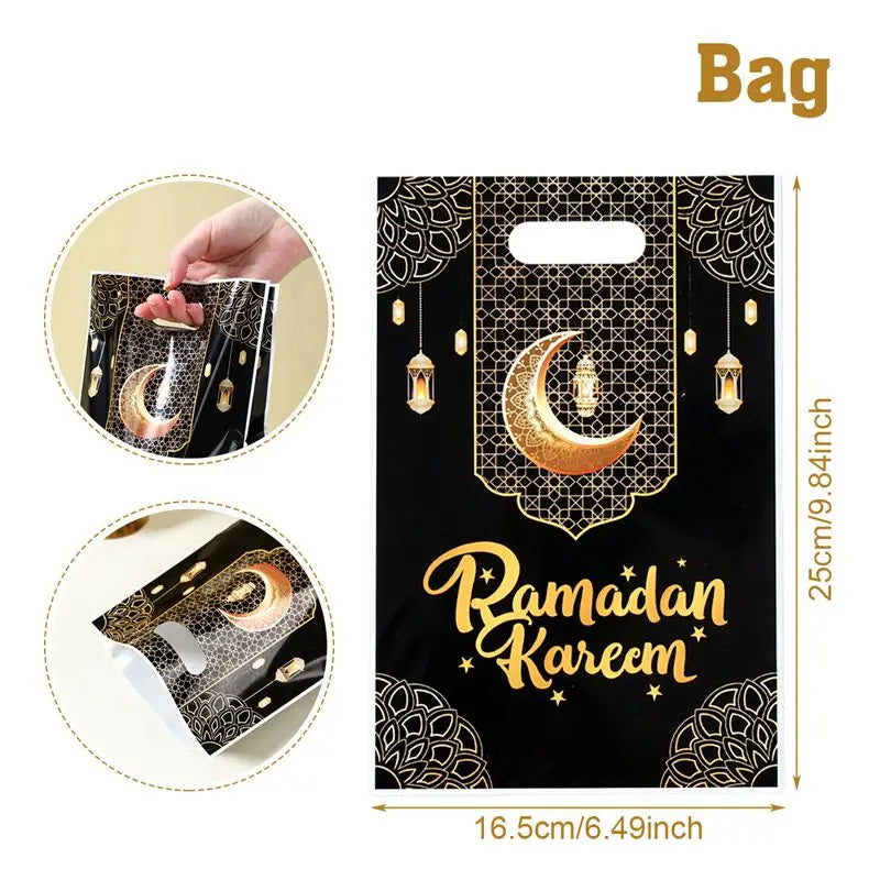 Eid Mubarak Handbag Candy Gift Bags Packaging Bag Ramadan Kareem Decor For Home 2025 Ramadan Muslim Islamic Party Decor Supplies